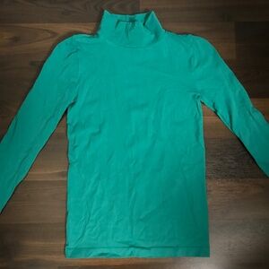 ICONE By Simons Turtleneck Long Sleeve Blouse Top XS/S Fit Aqua Green